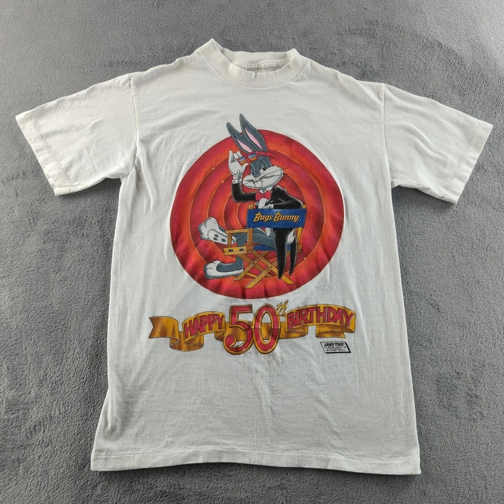 Vintage Bugs Bunny Shirt Mens Medium 50th Birthday Looney‎ Tunes 80s 1989 USA